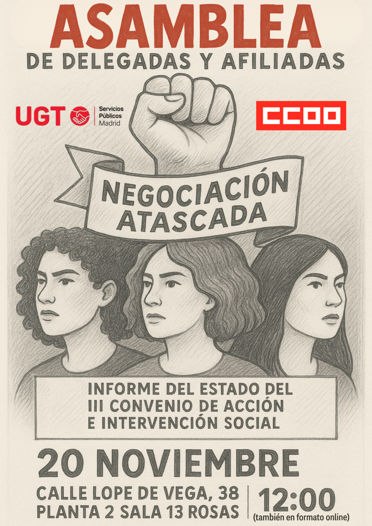 Cartel convocatoria de asamblea